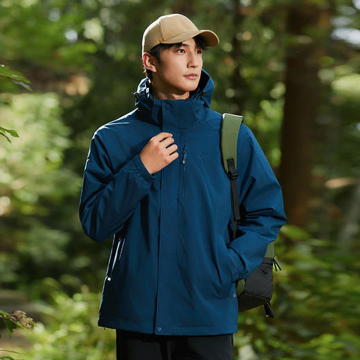 探拓户外服三合一秋冬季男加绒加厚保暖可拆卸防水防风登山服外套 商品图1