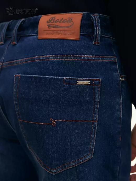 [火山岩]波顿男士秋冬 牛仔裤 磨毛底弹力 合身直筒保暖长裤ME925324 商品图4