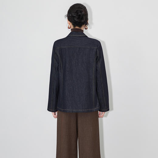 「高货wl」全新升级【铂金会员367/天猫499/差价132】(53342)洛诗琳法式复古西装型牛仔外套2025秋季宽松通勤气质西服 商品图1