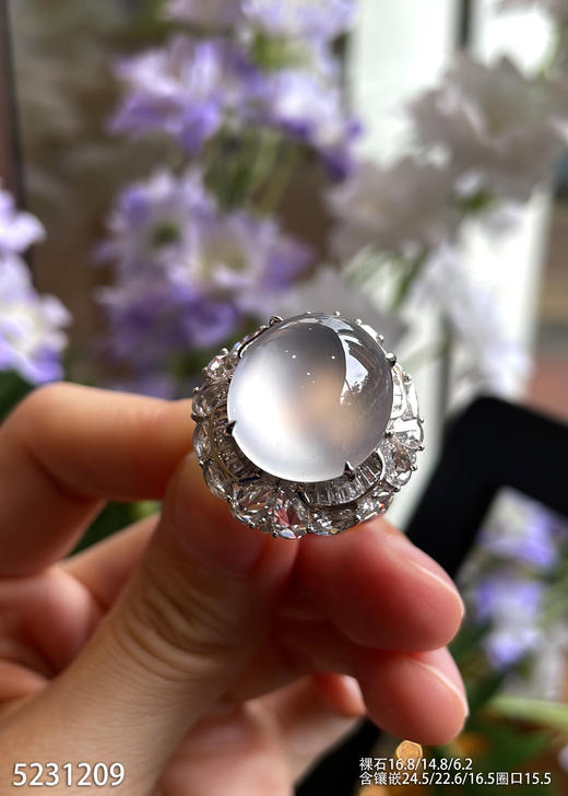玻璃种蛋面戒指【5231209】具体价格微信咨询 商品图2