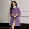 TC 914522单排扣紫色羊毛呢子毛呢外套大衣 商品缩略图0