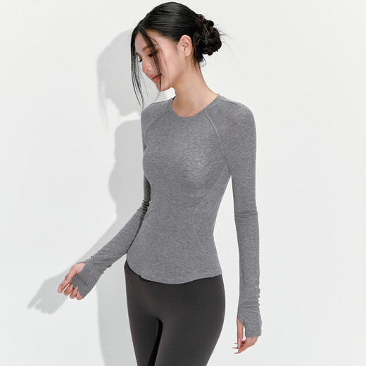 跃牌【周游世界】秋冬新款瑜伽服女高级感羊毛运动长袖上衣TP0935 商品图2