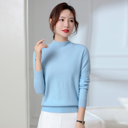 OSL 82060无缝半高领山羊绒软糯亲肤基础修身针织打底毛衣 商品图0