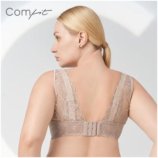 3楼安莉芳【兔耳朵杯】Comfit蕾丝薄款大胸显小内衣女大码红色文胸CB00171 商品图1