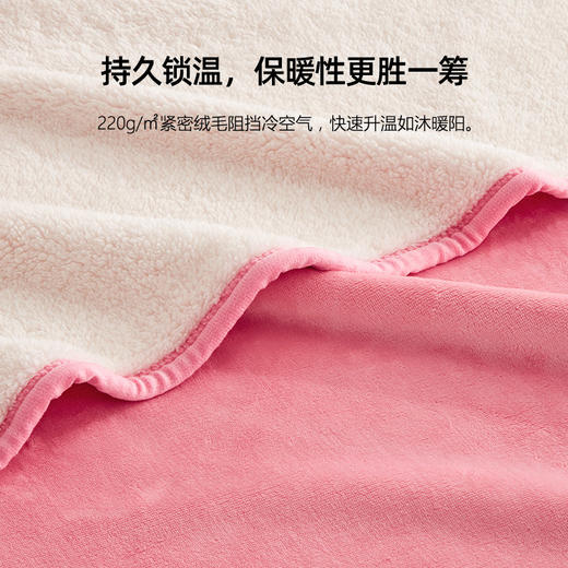 羊羔绒双层素色盖毯 商品图3