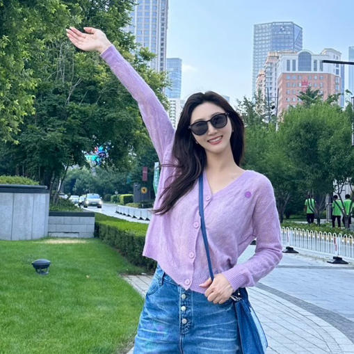 SW笑脸山羊绒水蓝针织开衫090506 商品图6