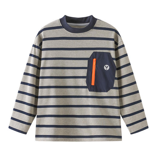 【南瓜拿铁】COO ENERGY儿童圆领条纹撞色长袖T恤110-170尺码 商品图4