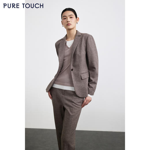 PURE TOUCH女装 25秋冬新款羊毛混纺西装外套收腰OL通勤西装上衣 商品图0