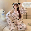 秋冬季【法兰绒睡衣女】小香风彩色波点长袖套装 加厚保暖家居服可外穿  商品缩略图14