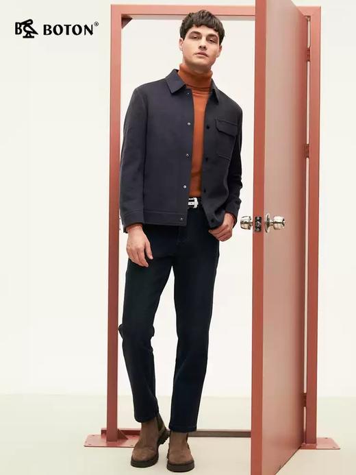 波顿男士秋冬 毛呢外套 绵羊毛桑蚕 翻领合身款MJ020324 商品图1