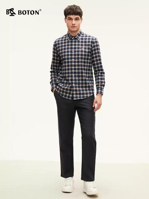 【抗菌防臭】波顿男士春秋冬 衬衫 精梳棉磨毛格纹 修身暖适长袖款MS081324 商品图2