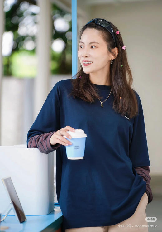 𝐌𝐢𝐮拼接袖子假两件T恤88c 商品图8