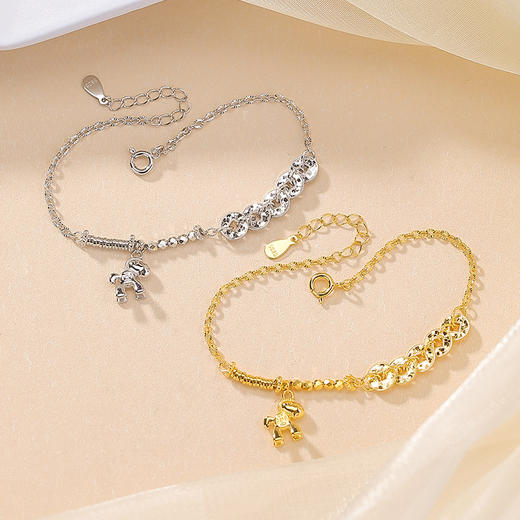 S925纯银镀金五帝钱币马上有钱，时尚马年银手链手饰CW-SL11943 商品图0