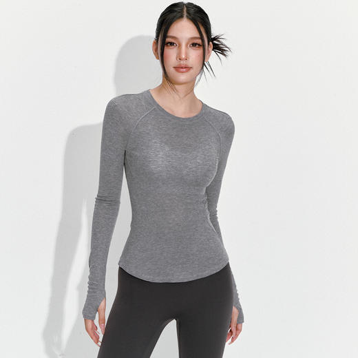 跃牌【周游世界】秋冬新款瑜伽服女高级感羊毛运动长袖上衣TP0935 商品图3