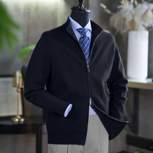 秋季新款男士长绒棉拉链款针织毛衣开衫  多色可选-不退换 商品图2