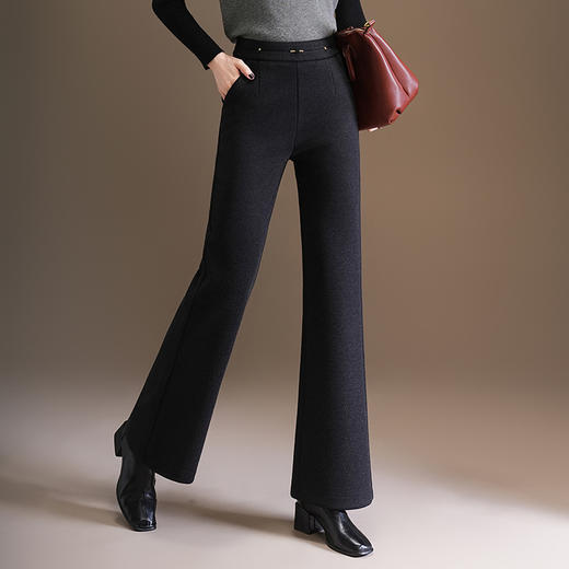 「自」全新升级【铂金会员165/天猫219/差价54】(53042)洛诗琳百搭软糯垂感微喇裤2025秋冬新款气质高腰显瘦直筒裤 商品图2