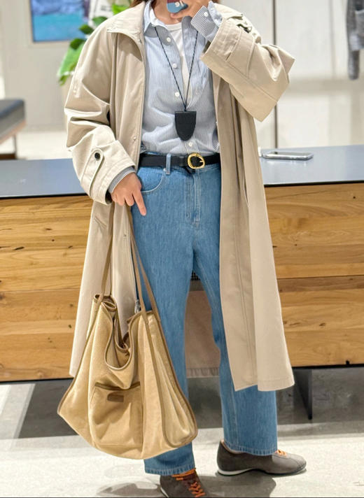 926-3 渠道货 小禾 高密斜纹 嘎巴甸棉 立领中长款风衣 帅到起飞 商品图7