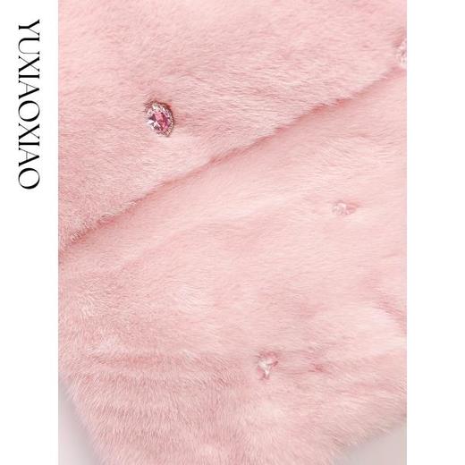 余潇潇【月光宝石】重工缝珠丹麦水貂真丝里布V领泡泡袖皮草外套 商品图2