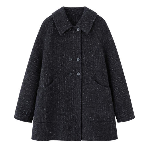 TC 914521羊毛双面尼大衣韩版大码宽松毛呢外套 商品图4