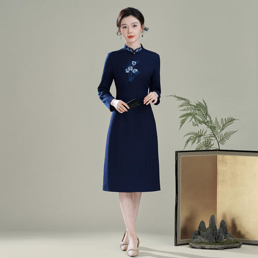 【彼岸】中国风改良复古绣花，日常修身旗袍连衣裙XGT-Q25111 商品图3