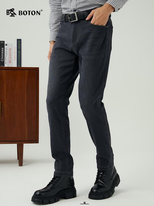 波顿男士秋冬 牛仔裤 抓绒复古直筒 修身暖适款ME881323 商品图1