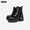 【云粉节】BF楼MIO米奥小众设计马丁靴圆头厚底加绒机车靴酷感增高靴子系带靴M245630267吊牌价1898活动价1423 商品缩略图1
