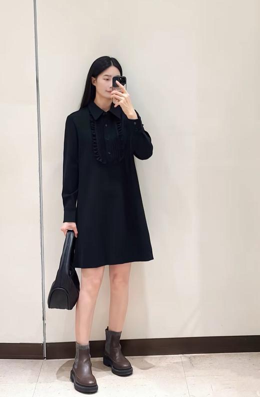 小禾秋季新款厚弹力罗马布短款连衣裙 商品图4