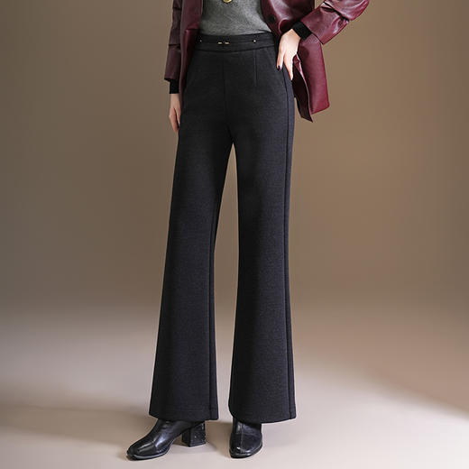 「自」全新升级【铂金会员165/天猫219/差价54】(53042)洛诗琳百搭软糯垂感微喇裤2025秋冬新款气质高腰显瘦直筒裤 商品图3