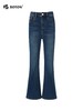 [火山岩]波顿款女士秋冬季加绒修身弹力喇叭牛仔裤LE301323 商品缩略图5