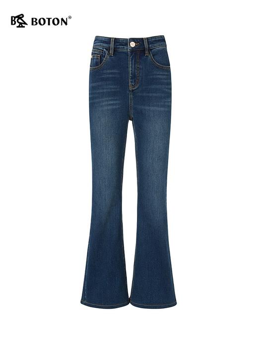 [火山岩]波顿款女士秋冬季加绒修身弹力喇叭牛仔裤LE301323 商品图5