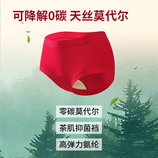 N2-【6条装】润微内裤女10A抗菌茶肌莫代尔免洗开袋即穿大码女士三角100%棉裆   舒柔裤+小红茶+小柔软 商品图1