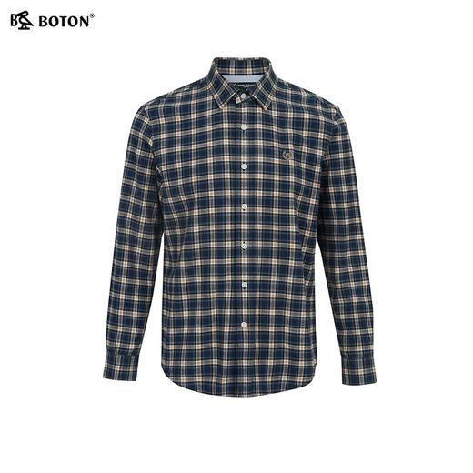 【抗菌防臭】波顿男士春秋冬 衬衫 精梳棉磨毛格纹 修身暖适长袖款MS081324 商品图5