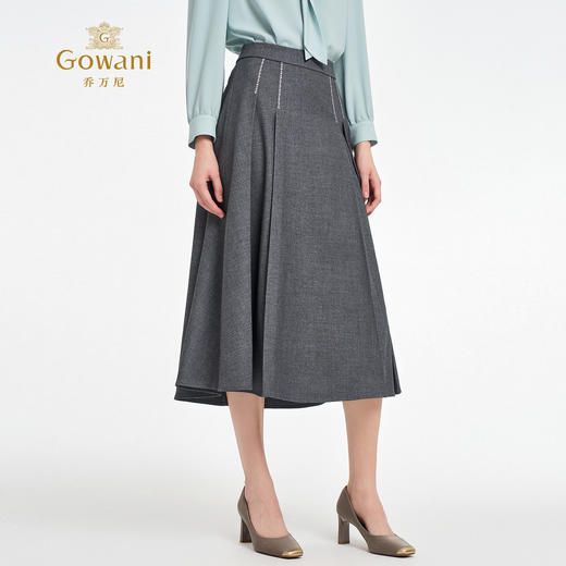 【两色可选】乔万尼2025新品时尚格雷系显瘦A型半身裙EZ3D150 商品图2