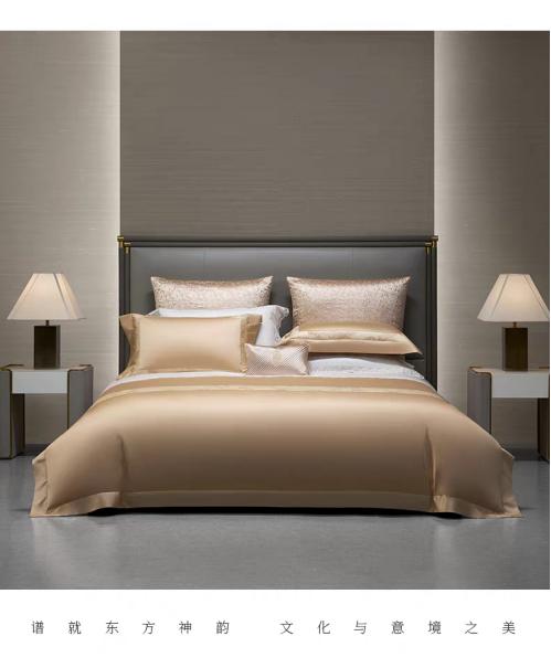 惠谊现代中式 100支全棉新疆长绒棉刺绣四件套 岁岁平安 商品图0