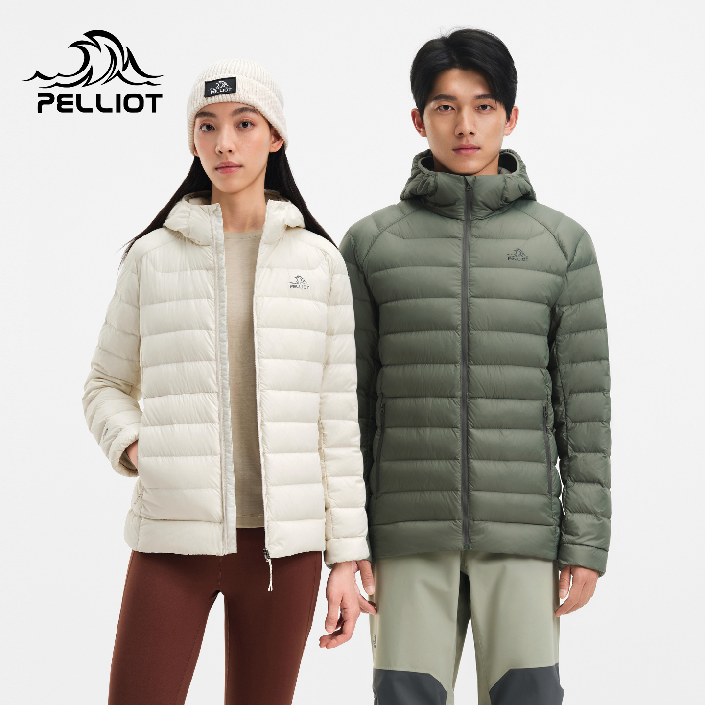 伯希和户外轻薄排骨羽绒服女新款800蓬鹅绒男防风外套冲锋衣内胆