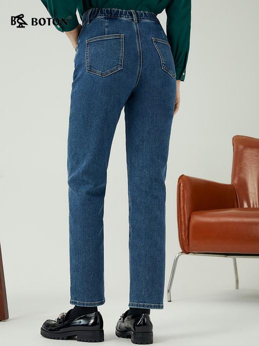 波顿女士秋冬哈伦牛仔裤复古肌理棉料修身藏肉显瘦款LE306323 商品图5