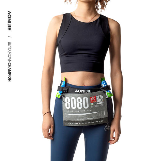 马拉松比赛号码布固定跑步带松紧越野跑竞赛号码簿反光腰带能量胶 商品图3