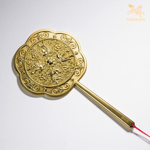 铜师傅《凤鸟梳》《凤鸟镜》梳妆台卧室铜摆件创意随身镜女生礼物 商品图7