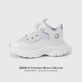 笛莎Deesha 女童童鞋2025冬季新款休闲加绒高帮运动鞋