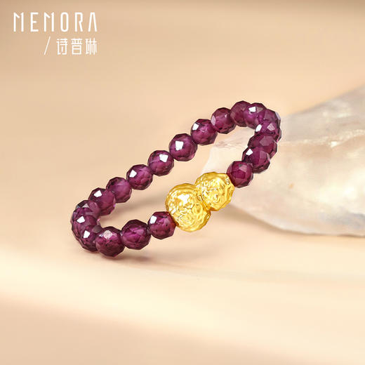 锤纹小葫芦 黄色18k金石榴石珠子戒指时尚叠戴戒指MEMORA诗普琳KR255101（线上专供） 商品图4