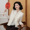 西子/喜鹊登梅水貂拼接羊毛重工刺绣白色马甲/MJBH2158 商品缩略图1