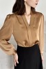 Le Malene 金棕色气质光泽感衬衣上衣 18723 商品缩略图5