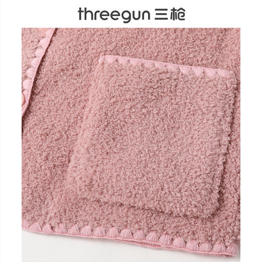 Threegun三枪 马卡绒圆领开襟女士家居套-T80059D01 商品图3