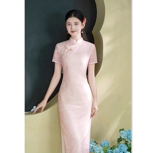 GX纯色时尚改良年轻少女款旗袍2025初秋新款日常可穿修身旗袍连衣裙 商品图3