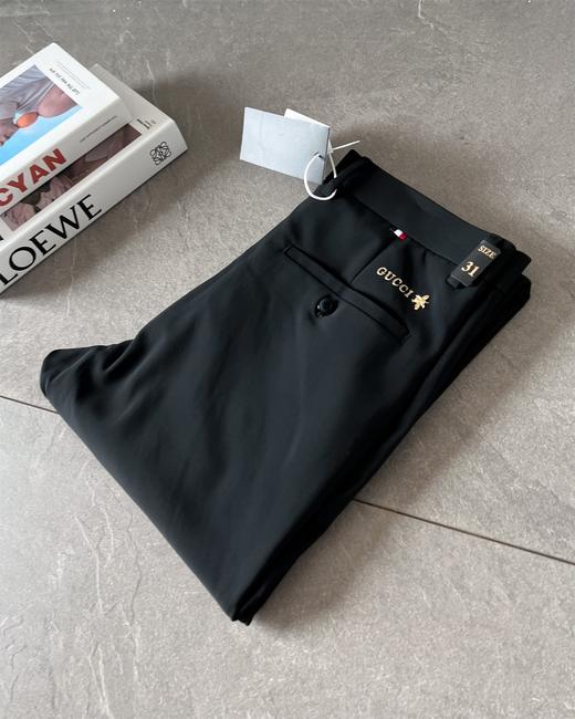 D092641小蜜蜂西装裤净版黑裤男士休闲厚款牛奶丝西裤 商品图4