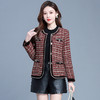 QYM 725006-Y时髦换新小香风格子外套单排扣休闲上衣 商品缩略图0