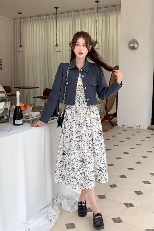 amadella 吊带抽褶连衣裙夹克两件套 18841 商品图1