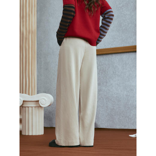 两三事 半梦时分 2025秋冬新款百搭抽绳绑带阔腿休闲裤女 商品图4