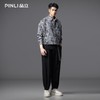 PINLI品立春季新款设计感割花长袖衬衫宽松拼接休闲男衬衣潮B253113057 商品缩略图1