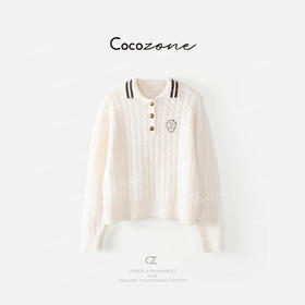 COCO ZONE 刘一一【100羊毛】 早秋氛围穿搭BC polo经典简约毛织上衣CD1A1362